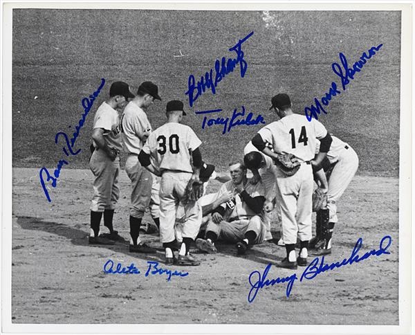 NY Yankees, Giants & Mets - Tony Kubek Hit In Throat 1960 W.S. Signed Photo