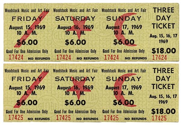 - Unused Woodstock Tickets (2)