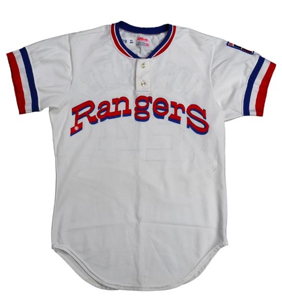 - 1979 Texas Rangers Home Jersey with State of Texas Patch