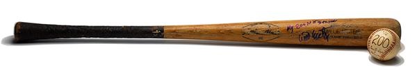 - Willie Montanez 200th Hit Game Used Bat and Ball