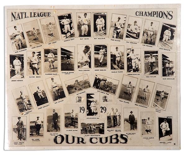 Ernie Davis - “Our Cubs” 1929 Chicago Cubs Display Photograph (19.5x23.5”)