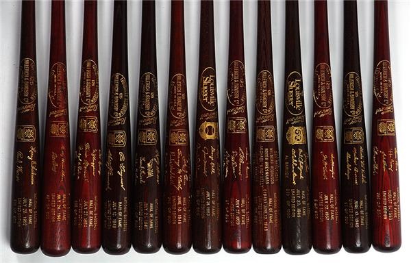 Ernie Davis - Collection of Hall Of Fame Brown Bats (13)