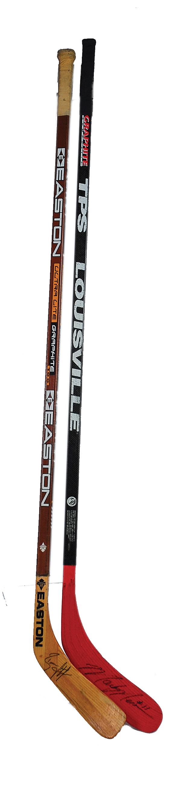 - Brian Leetch and Mark Messier Signed Game Used Sticks