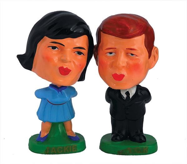 - 1963 Jack and Jackie Kennedy Bobble Heads in Original Box
