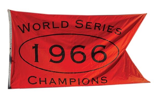 Ernie Davis - 1966 Baltimore Orioles World Series Champions Flag