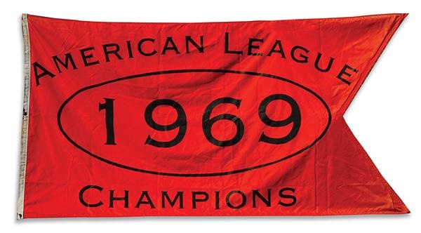 Ernie Davis - 1969 Baltimore Orioles American League Champions Flag