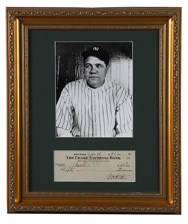 Babe Ruth - Babe Ruth Signed Bank Check
