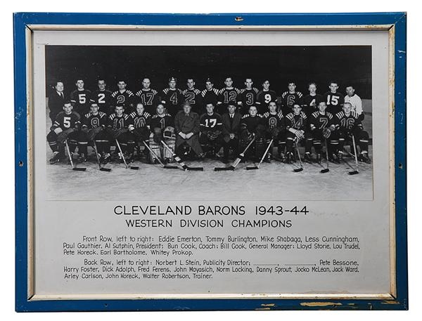 - Large 1943-44 Cleveland Barons Photograph That Hung In The Cleveland Arena