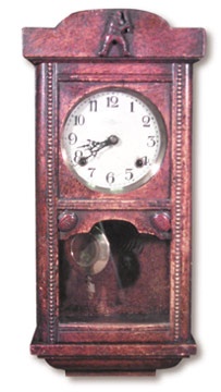 - Circa 1915 Arts & Crafts Style Baseball Clock (5x9x21")