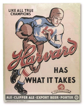 Football - 1930's Harvard Football Advertising Sign