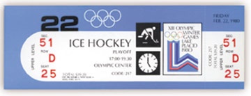 WHA - 1980 Olympic Team USA "Miracle On Ice" Game Full Ticket