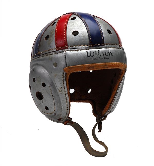 - Late 1940's Vic Schwall College All Stars Game Worn Helmet