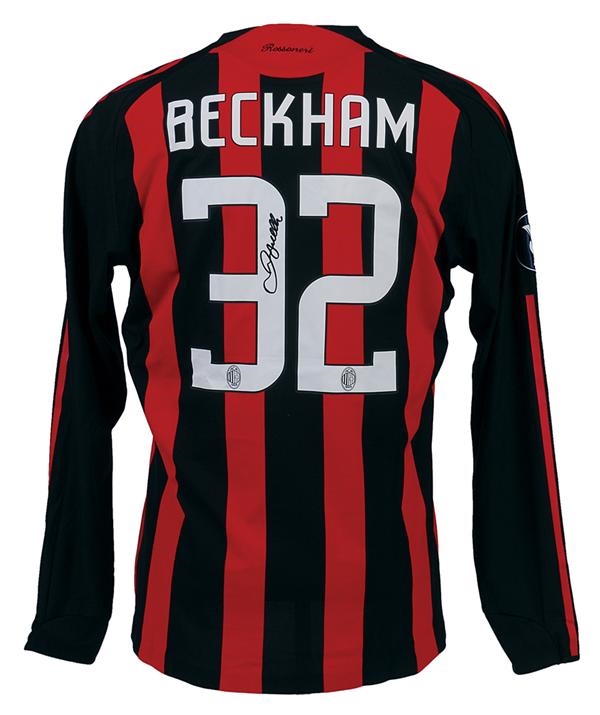 - 2008-09 David Beckham Milan Game Used Jersey