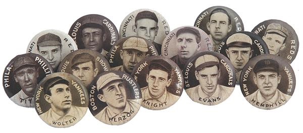 - Lot of P2 Sweet Caporal Pins Including Clark Griffith and Miller Huggins (15)