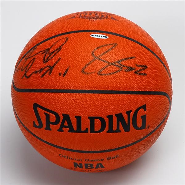 - 2005 LeBron James Signed Game Used Rookie Challenge Basketball (UDA)