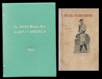 1908 History of Cuban Baseball Book with Christy Mathewson Cover