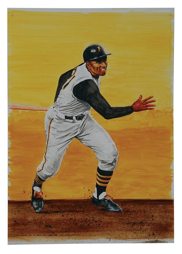 Clemente and Pittsburgh Pirates - Roberto Clemente Original Painting by Kevin-John Jobczynski