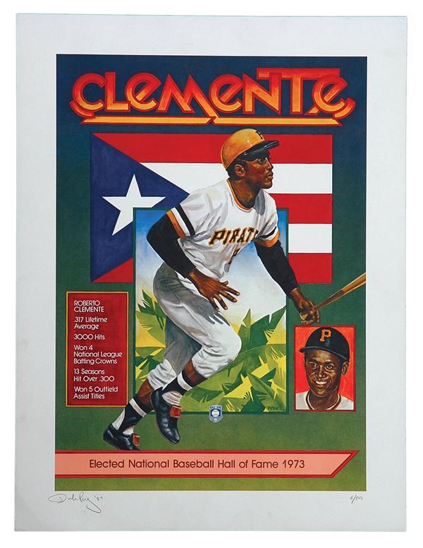 Clemente and Pittsburgh Pirates - Roberto Clemente 1987 Perez Steele Limited Edition Poster