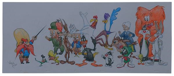 - Large Original Drawing of the Looney Tunes Cast by Virgil Ross