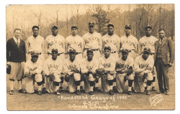 Baseball Memorabilia - 1931 Homestead Grays Real Photo Postcard