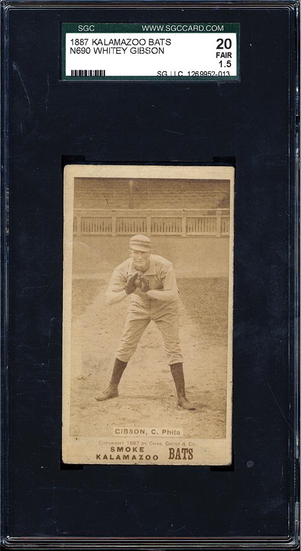 - 1887 N690 Whitey Gibson Kalamazoo Bats Card