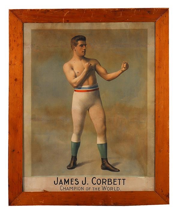 - 19th Century James J. Corbett Stone-Lithographed Poster