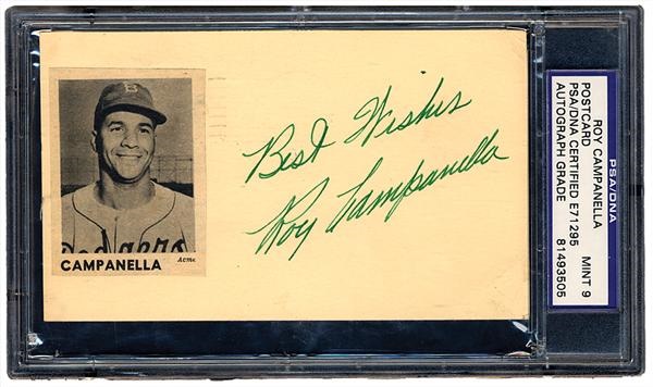 - 1953 Roy Campanella Signed Government Postcard (MINT 9)