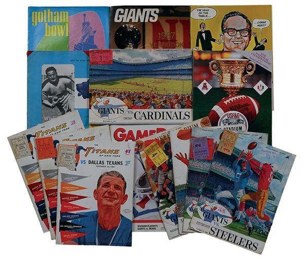 - Collection Of Football Vintage Football  Programs Including Three New York Titans