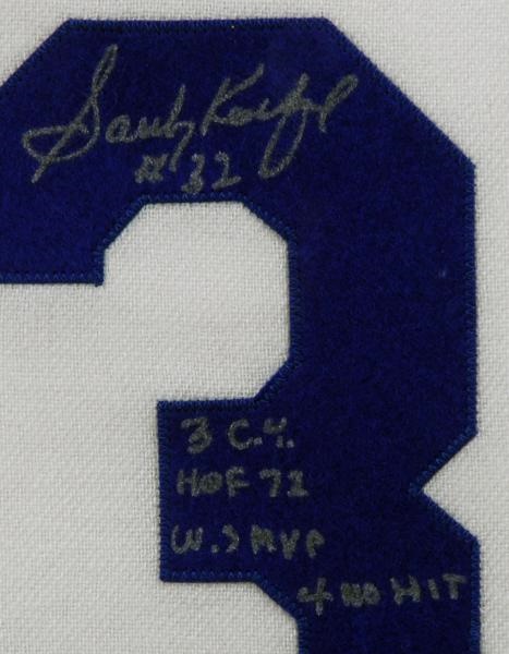- Sandy Koufax Signed and Inscribed Jersey