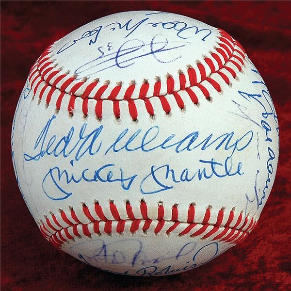 - 500 Home Run Hitters Signed Baseball with 19 Signatures (Ex-Halper Collection)
