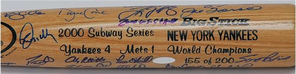 NY Yankees, Giants & Mets - 2000 New York Yankees Subway Series Team Signed Bat