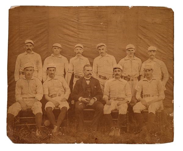 19th Century Baseball - 1886 Champion Cincinnati Shamrocks Mounted Photograph