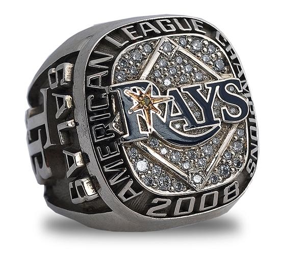 - 2008 Juan Salas Tampa Devil Rays American League Championship RIng with Box