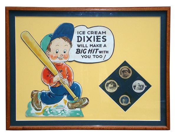 The Mike Brown Collection - Rare 1930 Baseball Dixie Lids Advertising Display