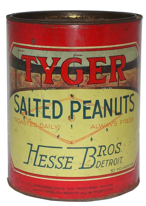 - Circa 1907 “Detroit Tigers” Salted Peanuts Pin