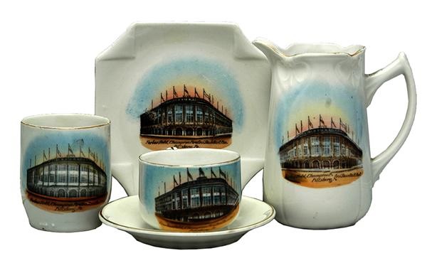 The Mike Brown Collection - 1909 Forbes Field China (4 pieces)