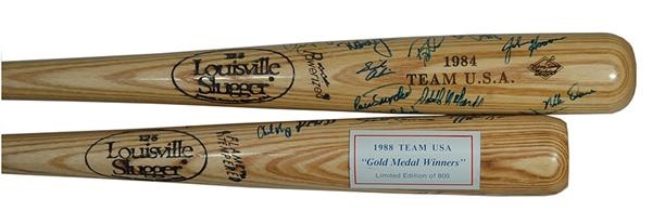 1984 & 1988 Team USA Olympic Signed Bats (2)