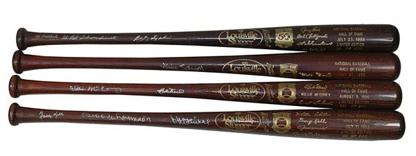 Hall of Fame Induction AUTOGRAPHED Brown Bats (4)