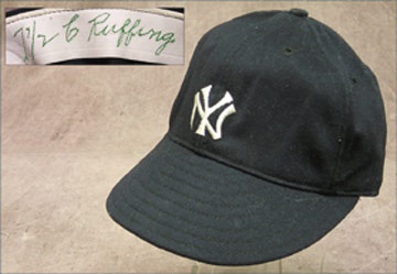 NY Yankees, Giants & Mets - 1941 Red Ruffing World Series Game Worn Cap