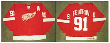 1995-96 Sergei Fedorov Detroit Red Wings Game Worn Jersey