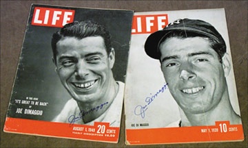 - Joe DiMaggio Signed Life Magazines (2)