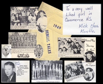 - 1949 Mickey Mantle Vintage Multi-Signed High School Yearbook