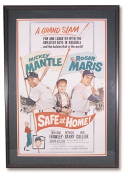 Roger Maris - 1962 Safe at Home One-Sheet Movie Poster (34x48" framed)