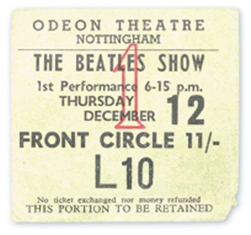 The Beatles - December 12, 1963 Ticket