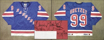 Mike Folga Collection - 1999 Wayne Gretzky Great Goodbye Game Worn New York Rangers Jersey