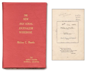 Mickey Mantle - 1948 Mickey Mantle's High School Journalism Workbook