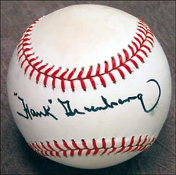 - Hank Greenberg Single Signed Baseball