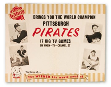 Clemente and Pittsburgh Pirates - 1961 Kahn's Weiners World Champion Pittsburgh Pirates Advertising Poster