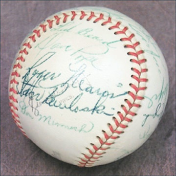 Circa 1955 Reading Indians Team Signed Baseball with Maris
