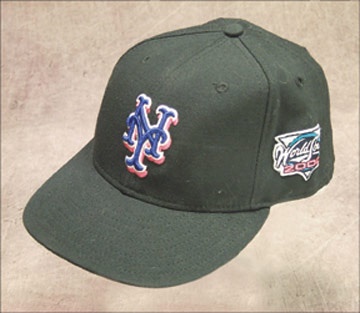 - 2000 Mike Piazza World Series Game Worn Cap